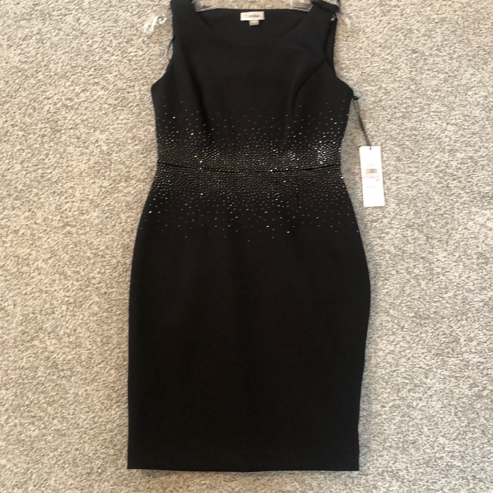 Calvin Klein Black Embellished Dress NWT